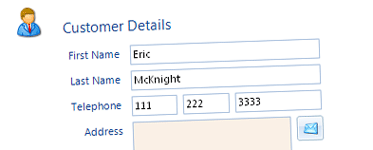 Customer information screen